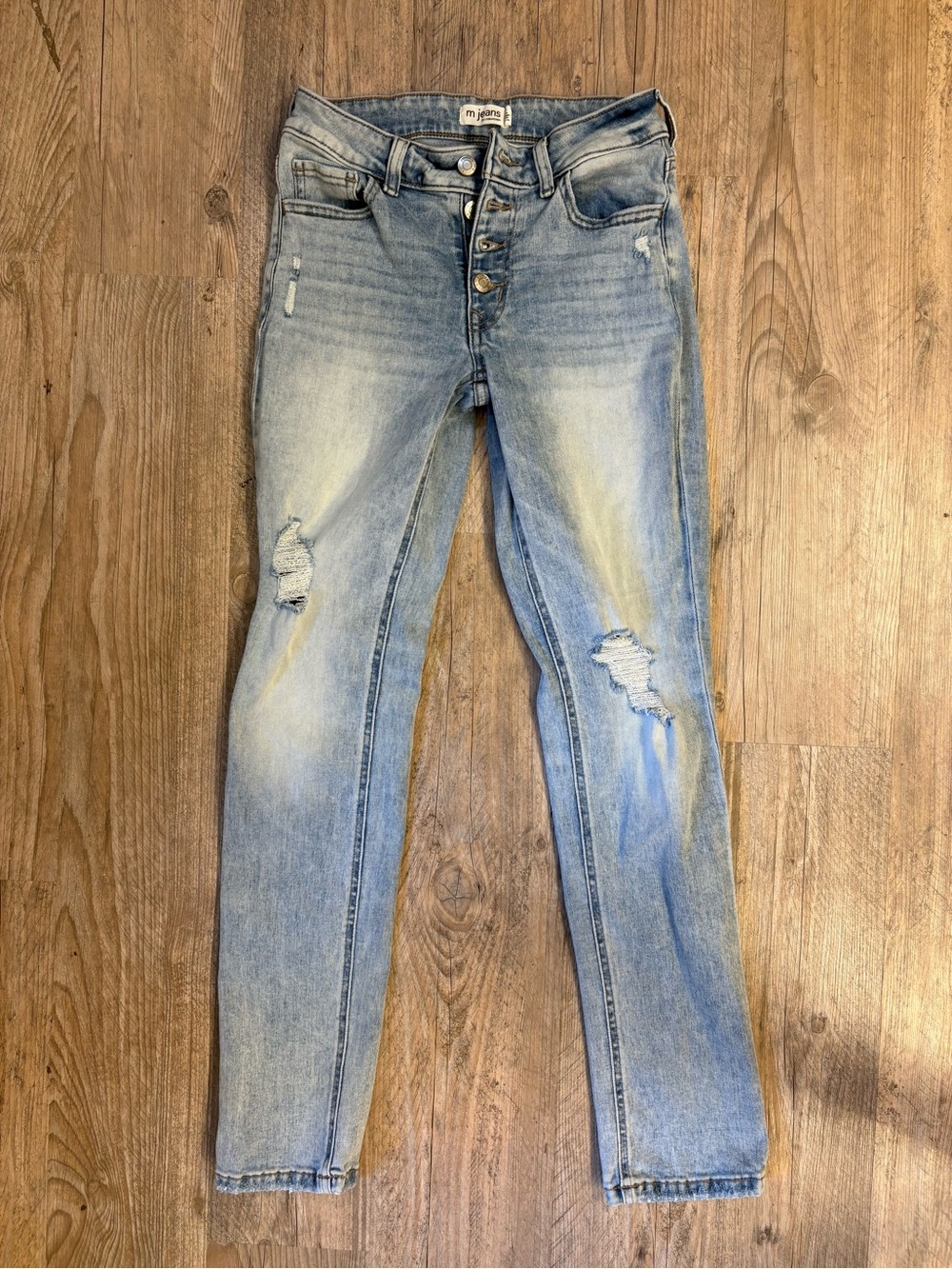Maurices Light Blue Distressed Skinny Jeans
